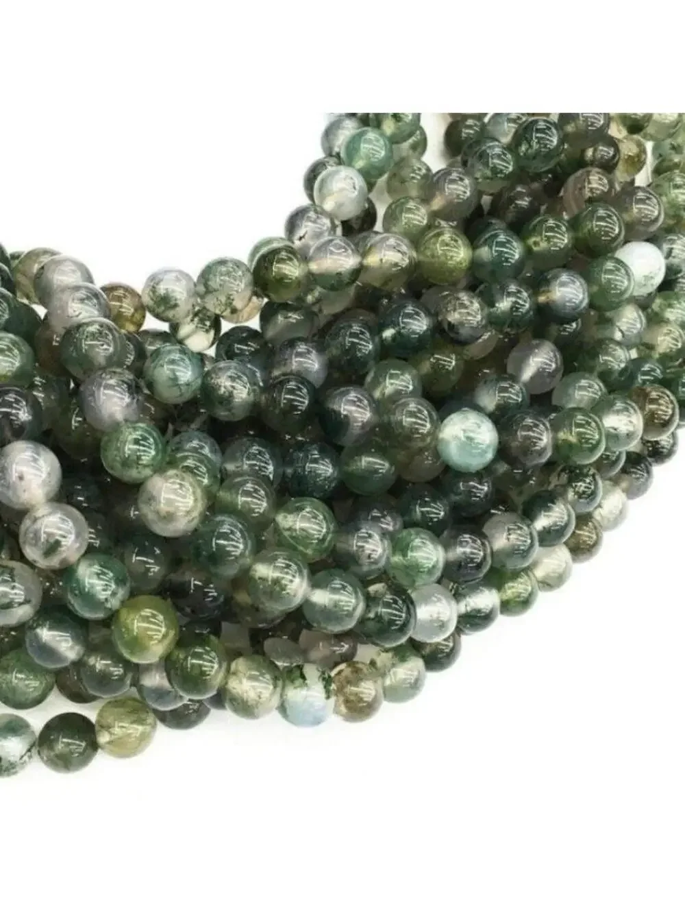 Natural Green Moss Agate Gemstone Beads Round 4mm Bulk Lot 100 pcs